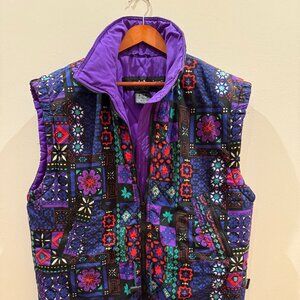 Edelweiss Ski Vest Womens Medium Purple Print